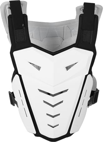 Motocross Brustschutz, PE -Schale, Impact Proof, Stoßdämpferungsmotorradpanzerweste für Männer weiß, Sportlicher Aussehen mit Bequemer Passform, Druckabsichten und Atmungsaktivem