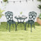 GOPLUS Salon de Jardin Exterieur 2 Personnes,3 PCsTable Exterieur avec 2 Chaises à Haut Dossier en Aluminiu, Motif RetroTrou pour Parasol Intégré, pour Jardin, Balcon, Patio, Terrasse= (Vert)