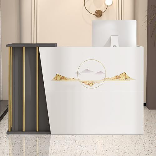 GAOXIAO Kassentheke Einzelhandel, Empfangstheke Rezeption Rezeptionstheke Empfangstheke Messetheke Tresen Bar Theke Empfangstresen Counter Schubladen Modern Büromöbel Thekentisch(Size:100 cm,Color:b)