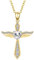 LOVANS Kreuz Kette für Damen, Halskette silber 925 Zirkonia Engelsflügel Kreuzkette Jesus Kreuz Silberkette Cross Schutzengel Anhänger Halskette Christentum Schmuck (Gold)