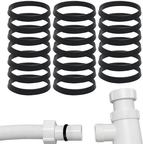 20PCS Rubber Washers O Rings Rubber Assorted Seal Kit For Plumbing 40mm Sink Plug Seal Cone O-Ring Silicone Washer For Sink Pipe Fittings For 1/2 Inch Water Pipe Odour Trap Siphon