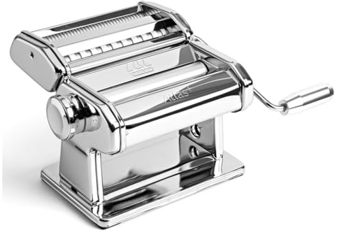 Marcato – Atlas+ Macchina per Pasta Fresca in Alluminio Anodizzato con 4 Formati | Lasagne, Fettuccine, Tagliolini e Spaghetti, Made in Italy, Compatibile con Accessori Extra