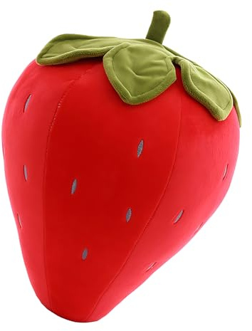 Husoiuy Erdbeer Kissen - Weiches Plüschkissen Erdbeer Spielzeug für Kinder - Weiches Kuschelkissen Als Geschenk Zu Ostern Geburtstag Valentinstag Deko