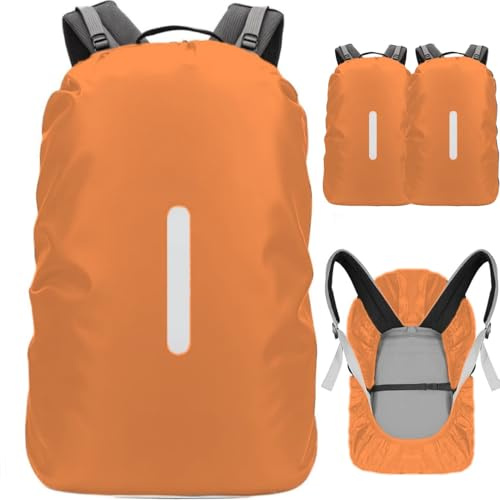 SHOCHX 2 Stück Regenschutz für Rucksäcke mit Reflexstreifen wasserdichte Regenhülle Schulranzen Reflektor Rucksack Cover Reflektierender Rucksacküberzug