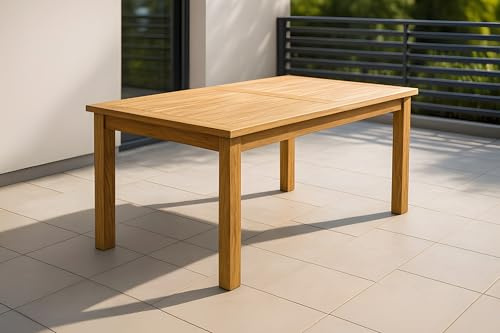 SAM Gartentisch Freetown 180x100x75 cm Teakholz massiv & wetterfest | pflegeleichter Terrassentisch, Outdoor-Holztisch für, Terrasse & Balkon