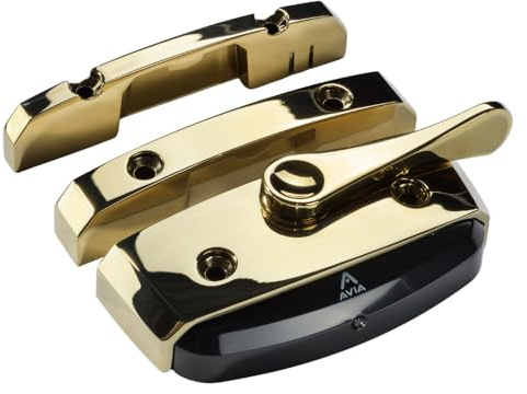 Avia Smart Sash Fastener. Alerts Your iPhone or Apple Watch When Window is Opened or Closed. Use Siri to Check Status. Easy to Install. (Gold)