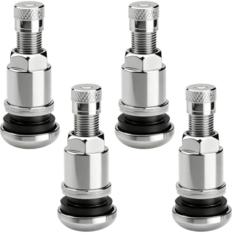 InYoHui 4X Felgenventile für Alufelgen, 11,3 mm, Metall Silber | Universelle Reifenventile für PKW & Motorrad. Robuste, langlebige Qualität mit starker Kompatibilität für Autoreifen.