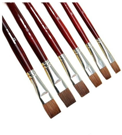 FBHappiness 6pcs/Set Oil Painting Brushes Weasel Hair Water Paint Brush Acrylics Drawing Art Supplies Painting Dedicated