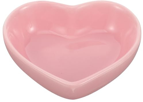 BESPORTBLE Gamelle en Céramique Rose de Cœur pour Hamsters Nains et Petits Animaux Bol Anti-Renversement 1 Pièce Bol à Nourriture pour Cages de Cochons D’Inde et Rongeurs Facile à