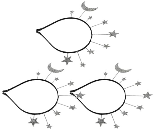 Alipis 3 Stück Stern und Mond Haarreifen aus Legierung Leichter und Bequemer Party Kopfschmuck für Mädchen für Geburtstagsfeiern und Festliche Anlässe