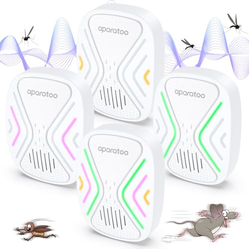 Répulsif à Ultrason, Répulsif Ultrason Anti Moustique, 4pcs Anti Moustique Ultrason Souris Répulsif à Souris Intérieur Répulsif Ultrason Appareil Anti Rats/Cafards/Rongeurs/Fourmis/Araignées/Insectes