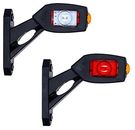 BUL BARS 2 x LED Gummi Begrenzungsleuchte Seitenleuchte 12V 24V mit E-Prüfzeichen Positionsleuchte Auto LKW PKW KFZ Lampe Leuchte Licht Weiß Rot Orange