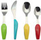 Exzact Cubertería Infantil 4 Pieza para niños de Acero Inoxidable - 1 x Cena Cuchillo, 1 x Cena Tenedor, 1 x Cena Cuchara, 1 x Cuchara pequeña (WF220)