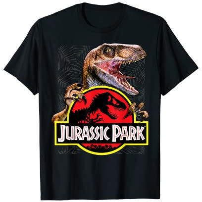 Jurassic Park Raptor Around Classic Logo T-Shirt