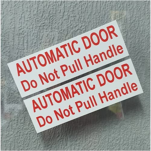 Platinum Place 2 x Automatic Door Do Not Pull Handle Stickers EXTERNAL Signs Taxi Hackney Mini Cab Minicab Bus Coach Red on White