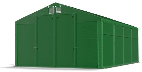 Das Company Lagerzelt 5x8x3m wasserdicht dunkelgrün Zelt 560g/m² PVC Plane ganzjährig Zelthalle Winter Plus SD - Zeltgarage, Lagerzelt Winterfest, Pavillon, Zeltgarage Winterfest - Winterzelt