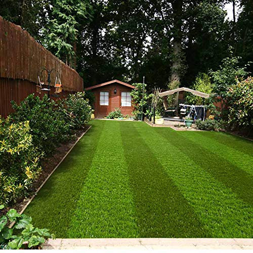 Fylde Grass 40mm Striped Artificial Grass 2m & 4m Widths | Pet Friendly Fake Grass | 10 Year Guarantee Astro Turf for: Lawns Decking Paving - Super Soft (4m x 2.5m - (13ft 1 x 8ft 2))
