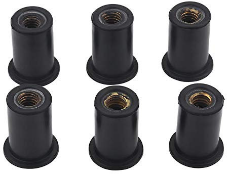 VGEBY Well Nuts 6pc M6 Gummi Well Nuts Windschutzscheibenschrauben für Motorräder Kajak Kanu Boote