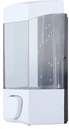 Nikou Seifenspender Wandbefestigung, 350ml Lotion Dispenser Spülmittelspender Transparentes Handbuch Kunststoffseife Flüssige Lotion Shampoo Spender Keine Leckage für Bad Toilette Küche