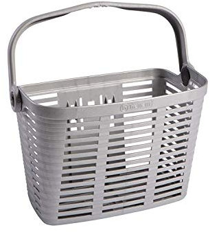 b bellelli Cestino da Bicicletta Frontale Rimovibile - Attacco al Manubrio, Adatto Anche alle e-Bike - Carico Massimo 5 kg - Argento