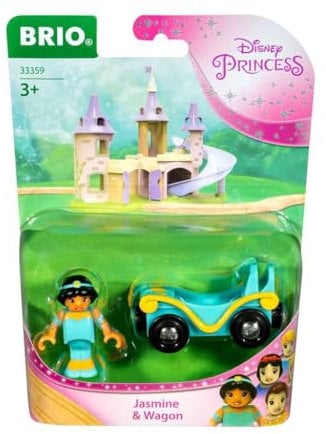 BRIO Disney Princess 33359 Jasmin mit Waggon - Ergänzung Holzeisenbahn - Empfohlen ab 3 Jahren
