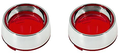 HDBUBALUS Blinker-Linsenabdeckung mit Chromvisier, rote Linse, passend für Harley Sportsters XL Touring Road King Dyna Softail