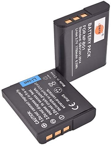 DSTE 2PCS NP-BG1 (1750mAh/3.7V) Battery Compatible with Sony DSC-N1 DSC-N2 DSC-T100 DSC-W35 DSC-W50 DSC-W55 DSC-W70 DSC-W80 DSC-W90 DSC-W100