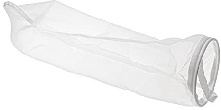 vhbw Calza filtrante Universale Compatibile con acquari, Piscine, Skimmer - Sacchetto filtrante, Nylon, 18 x 81 cm, 100 Micron, Bianco