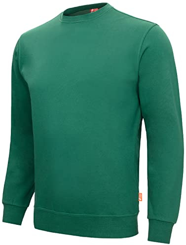 Nitras Motion TEX Light 7015 Arbeits-Pullover - Leichter Baumwoll-Pulli - Sweater für die Arbeit - Grün - 2XL