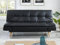 Vente-unique Ausziehbares Schlafsofa Zarina 3-Sitzer, Kunstleder, Schwarz