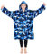 CityComfort Decke Hoodie Kinder Fleece Übergröße Kapuzenpullover Jungen (Blau Tarnfarben)