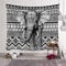 Wandteppich Wandbehang Tapisserie Psychedelic Schwarzer weißer Elefant 150x100cm Wandtuch Tapestry Wandkunst Weiches Mikrofaser Stoff für Schlafzimmer Wohnzimmer Wohnheim Geschenk