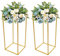 Blumenständer 2er Set Blumenhocker Gold Blumensäule Metall Modern Pflanzenständer 60 x 25 x 25 cm