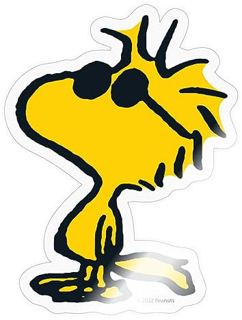 Spreadshirt Peanuts Woodstock Sonnenbrille Cool Sticker, max. 10 x 10 cm, 10 x 10 cm, Transparent glänzend