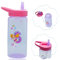HOVUK Paw Patrol Skye and Everest - Botella de agua de color morado con tapa de popote emergente, 420 ml, sin BPA, unisex para niños de más de 6 meses