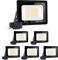 【6 Stück】100 W LED-Strahler für den Außenbereich, 10.000 lm, IP66, wasserdicht, für den Außenbereich, super hell, Außenbeleuchtung, Warmweiß (3000 K), Sicherheitsspot LED für Stadien, Fabriken,