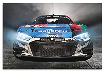 Rennauto-Poster für Audi R8 GT2 Sportwagen, Supercar-Poster, dekoratives Gemälde, Leinwand, Wandposter und Kunstbild, modernes Familien-Schlafzimmer, Dekoration, Poster, 30 x 45 cm