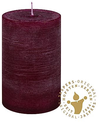 Kopschitz Rustik Kerzen, Nordische Reifkerzen, durchgefärbte Kerzen Pflaume Ø 60 x 100 mm, 1 Stück