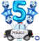 Liitata 5. Polizei Geburtstagsparty Deko Polizei Luftballon Set Blau Zahl 5 Folienballon Großes Polizeiauto Luftballon für Junge Geburtstag Party Motto Party Deko