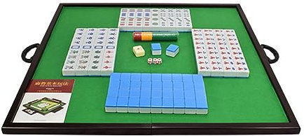 YANBI Mahjong-Tisch klappbar 35 Mahjong Tisch Faltbar Quadrat, 4 Spieler Domino Kartenspieltisch, Reise-Mahjong-Set mit Grüner Spielfläche für Das Pokerspiel (Color : Blue)