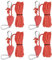 4 Pièces Corde Tente Camping Réfléchissante, 6mm x 5m Cordes à Cliquet avec Tendeurs, Paracorde Corde en Nylon, Crochets à Cliquet pour Camping Randonnée Plantes Lampe (Rouge)