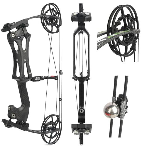 AMEYXGS Compound Bogen Dual-Use für Pfeile und Stahlkugel Jagdbogen Katapult Bögen 40-70lbs Einstellbare Kurz Achse Compoundbogen für Links/Rechts Hand (Bogen)