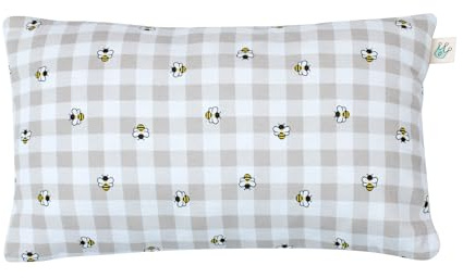 JYOKO Kids Kissen für Kleinkinder, Kissen mit waschbarem Bezug, Bezug aus 100% Baumwolle, 32 x 20 cm (Picnic Vichy)