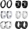 6 Paare Herren Ohrringe Schwarz Creolen Ohrringe Männer Frauen Edelstahl Ohrringe Silber Schwarz Creolen Hoops Earrings Set für Herren Damen