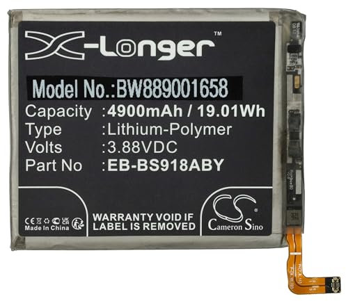 vhbw batteria compatibile con Samsung Galaxy S23 Ultra, S23 Ultra 5G smartphone cellulare (4900mAh, 3,88V, Li-Poly)
