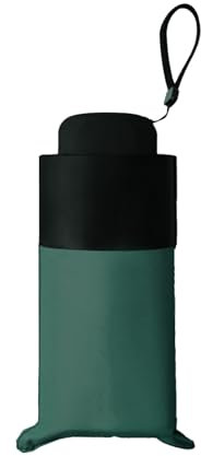 Ruspela Ombrello compatto, UPF50+, ombrello pieghevole da viaggio, 6 stecche, protezione UVA, mini ombrello antivento con protezione UV per donne e ragazze, Verde, S