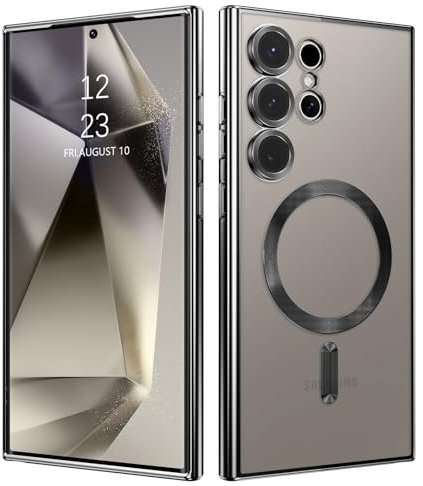 DUEDUE Funda para Samsung S24 Ultra, Funda Magnética para Samsung S24 Ultra 6,8 Pulgadas [Compatible con mag-Safe] Samsung Case Carga Inalámbrica Protección Grado Militar Anti-Arañazos, Negro