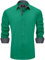 J.VER Men's Long Sleeve Dress Shirts Stretch Non Iron Regular Fit Business Fashion Button Down Formal Shirt for Wedding Work Hunter Green XL