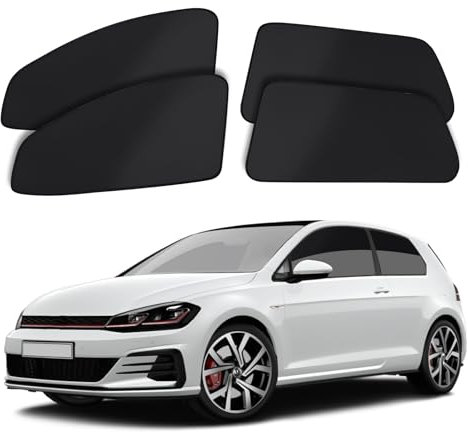 ZATOOTO Parasol Coche Compatible con VW Golf 7 2013-2021, Parasol Coche Lateral Magnetico, Cortinas Coche, Oscurecedor Ventana Coche, Negro, 4 Piezas