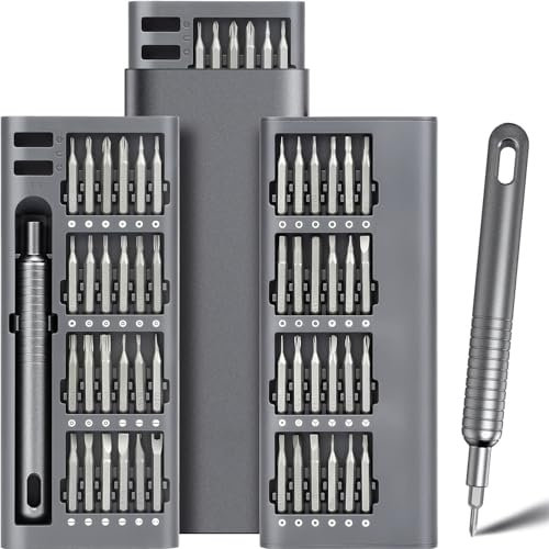 KAHEIGN 51 in 1 Precision Screwdriver Set, 11CM Screwdriver Handle with 48Pcs Precision Mini Magnetic Phillips Slotted Square Torx Hex Bits for MacBook Laptop PC iPhone Xbox Glasses Watch Repairing